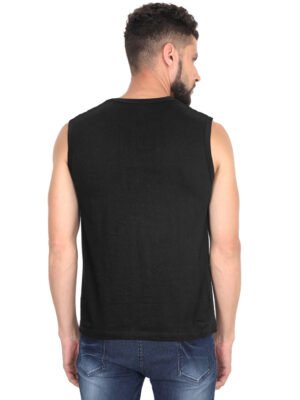 MEN SLEEVELESS BLACK T-SHIRT