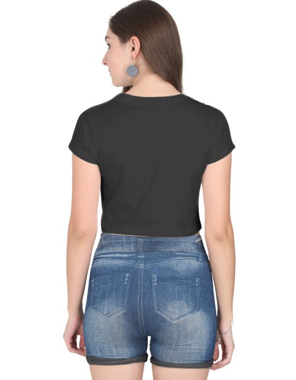 WOMEN CROPPED BLACK TOP