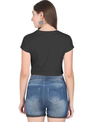 WOMEN CROPPED BLACK TOP