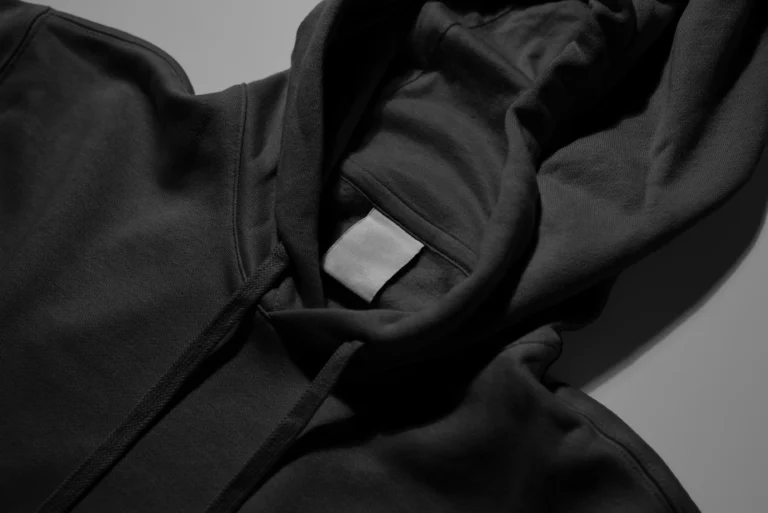 Black hoodie neck in close up