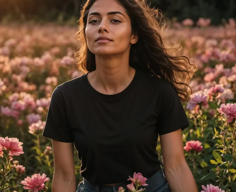 WOMEN CROPPED BLACK TOP